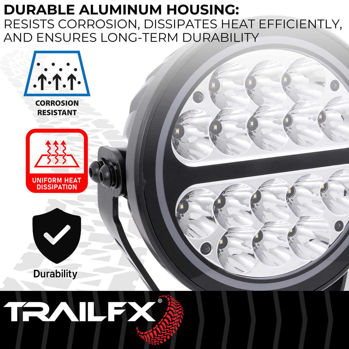 TrailFX Driving Light - 7 Inch Round, 80 Watt Blubs Amp Draw 5.5 AMP At 12 Volts (7RNDS2)