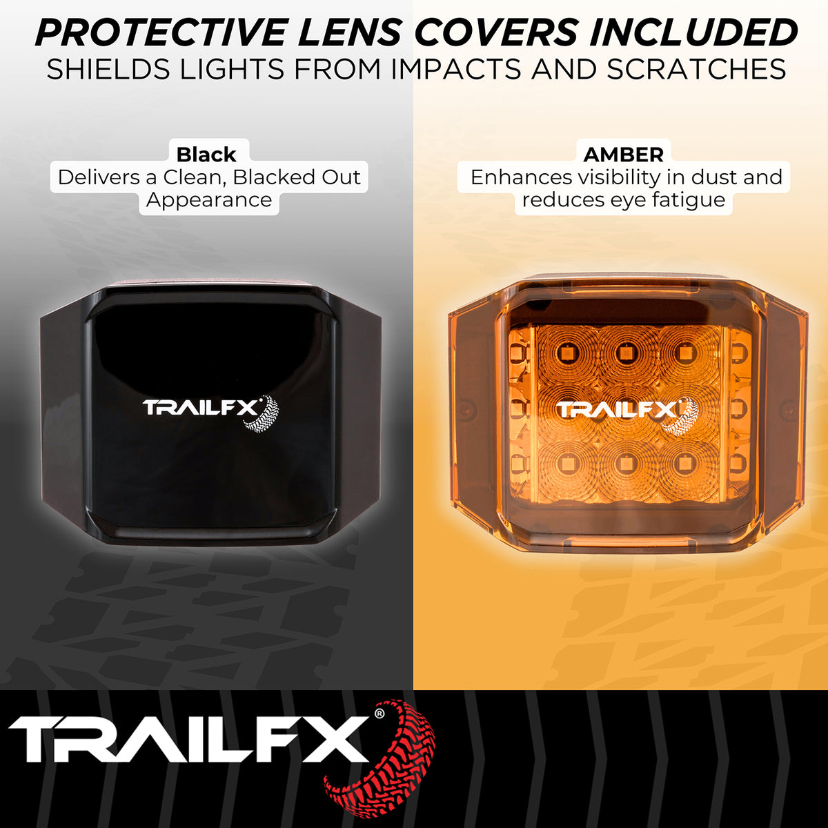 TrailFX Driving Light - 4 Inch Square, 75 Watt Blubs Amp Draw 2.2 AMP At 12 Volts (PODSIDAMS2)