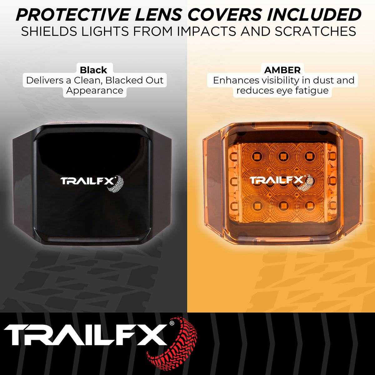 TrailFX Driving Light - 4 Inch Square, 75 Watt Blubs Amp Draw 2.2 AMP At 12 Volts (PODSIDF1)