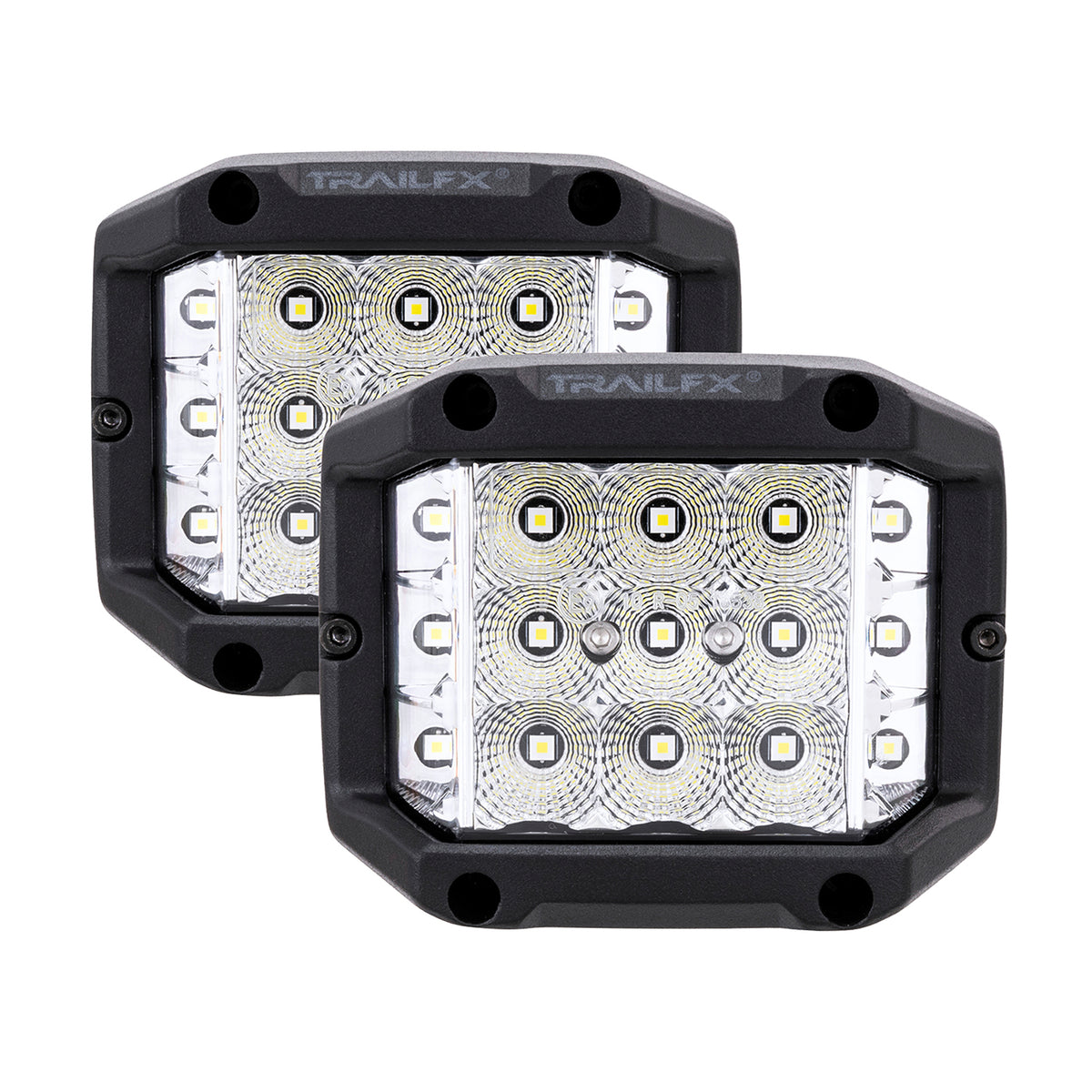 TrailFX Driving Light - 4 Inch Square, 75 Watt Blubs Amp Draw 2.2 AMP At 12 Volts (PODSIDF2)