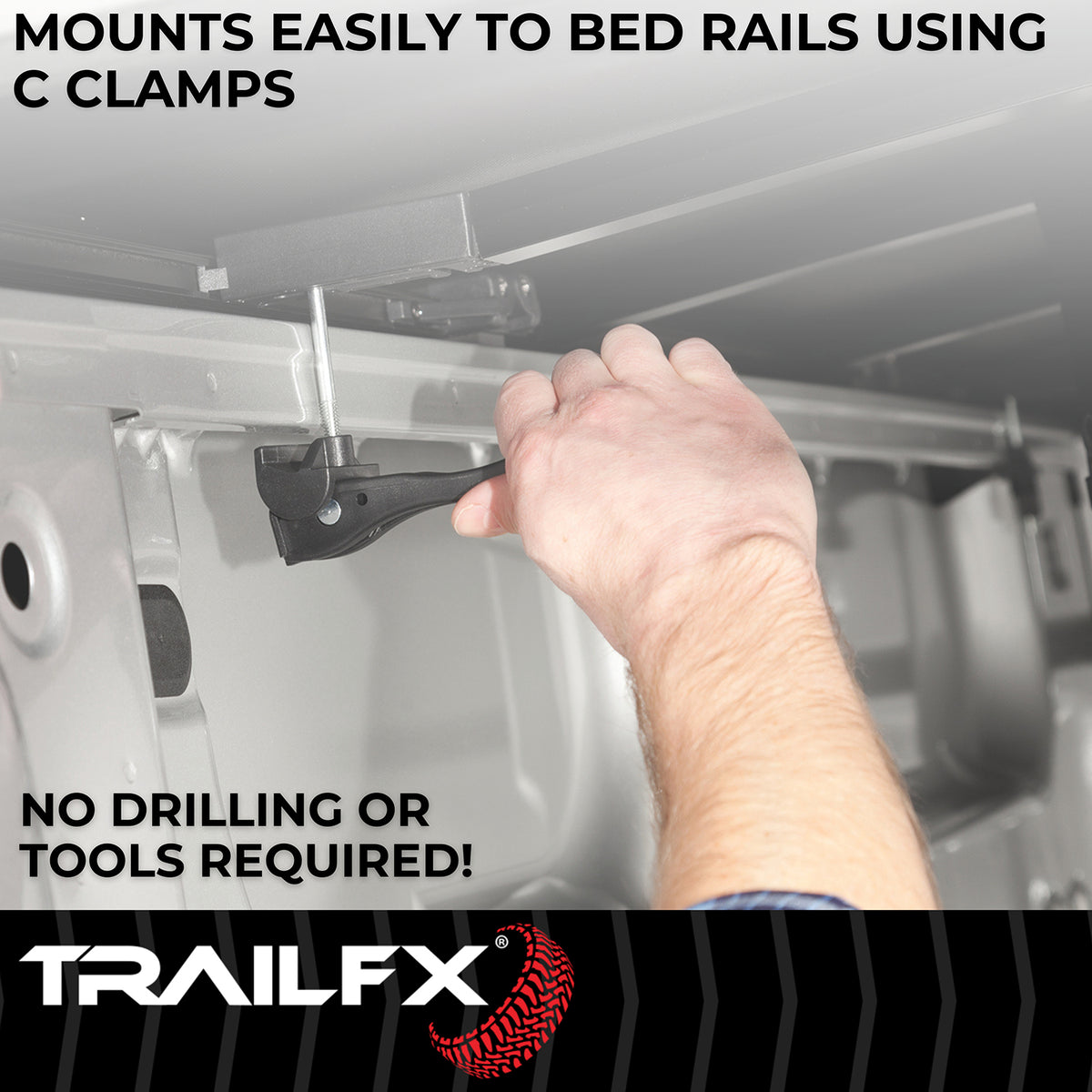 TrailFX Tonneau Cover For Chevrolet Colorado, GMC Canyon - Soft Tri-Fold Non-Lockable Black Vinyl With Aluminum Rails (TFX1001)