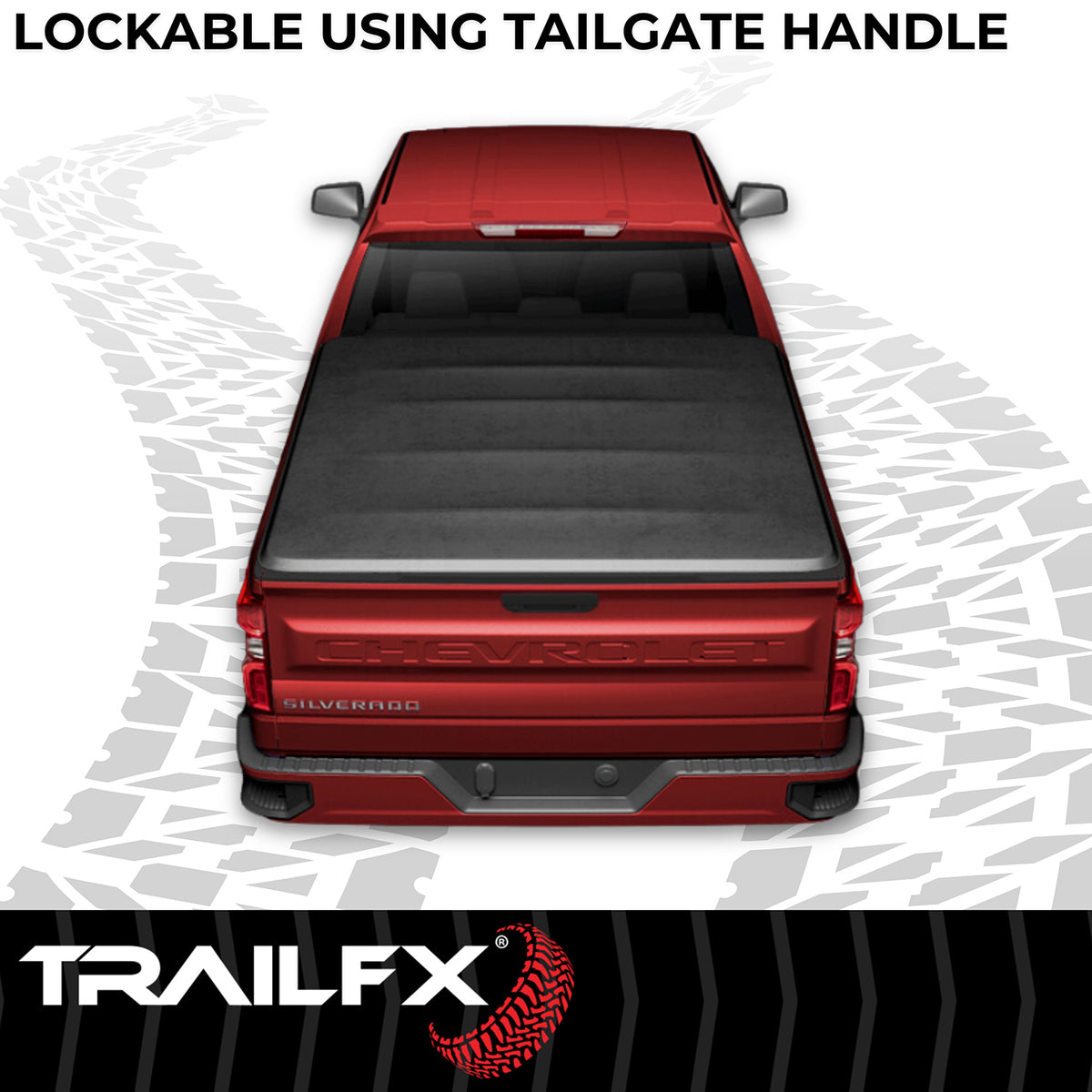 TrailFX Tonneau Cover For Chevrolet Colorado, GMC Canyon - Soft Tri-Fold Non-Lockable Black Vinyl With Aluminum Rails (TFX1001)