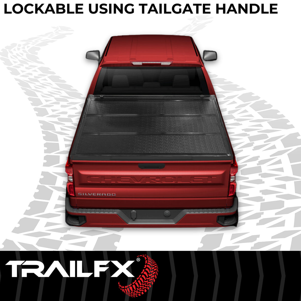 TrailFX Tonneau Cover For Chevrolet Colorado, GMC Canyon - 2 Folds/ 3 Panels, Low Profile, 2 Riding Positions (TFX1534)