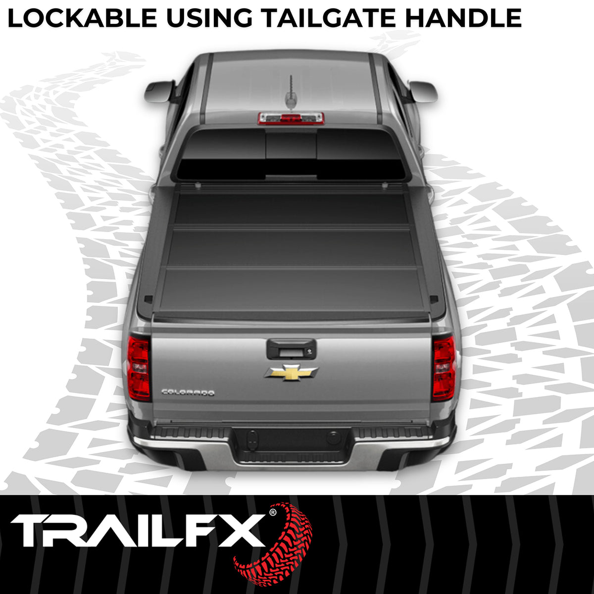 TrailFX Tonneau Cover For Chevrolet Colorado, GMC Canyon - Hard Tri Fold Non-Lockable Black Aluminum With Carpeted (TFX1701)