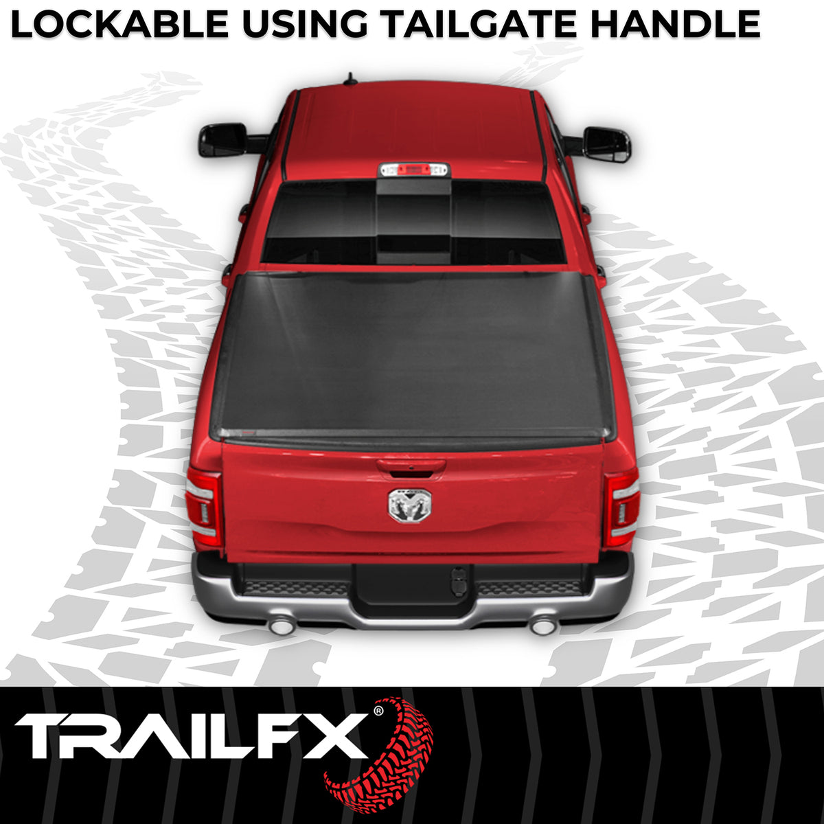 TrailFX Tonneau Cover For Ram 1500 - Soft Tri-Fold Non-Lockable Black Vinyl With Aluminum Rails (TFX2009)