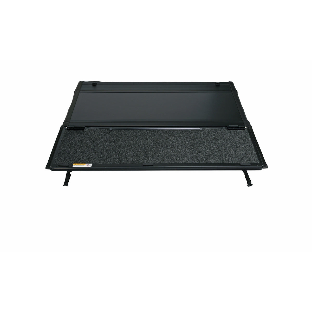 TrailFX Tonneau Cover For Chevrolet Silverado 1500, GMC Sierra 1500 - Hard Tri Fold Non-Lockable Black Aluminum With Carpeted (TFX1705)