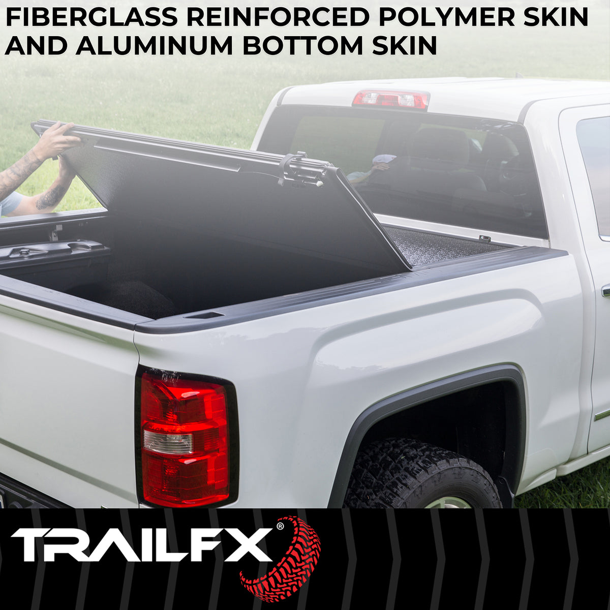 TrailFX Tonneau Cover For Ford Ranger - 2 Folds/ 3 Panels, Low Profile, 2 Riding Positions (TFX3532)