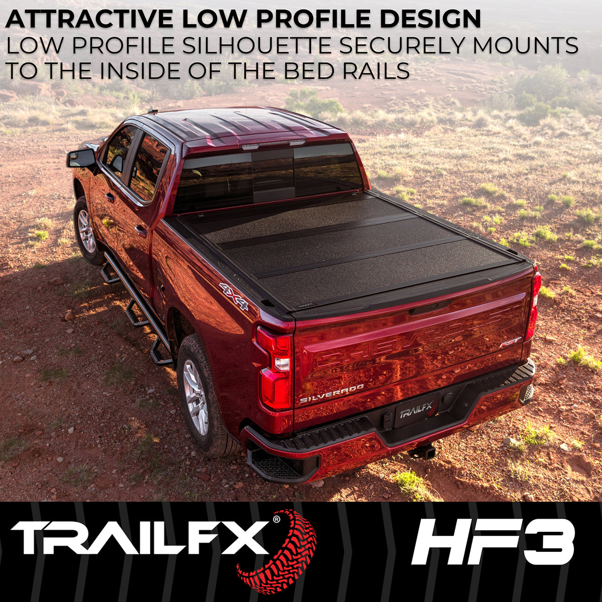 TrailFX Tonneau Cover For Ford F-150 - 3 Folds/ 3 Panels, 3 Riding Positions, Lockable, Gloss (TFX8000)