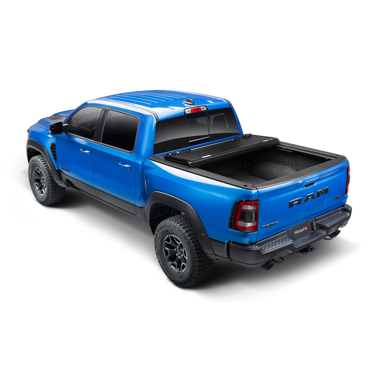 TrailFX Tonneau Cover For Dodge, Ram Trucks - 3 Folds/ 3 Panels, 3 Riding Positions, Lockable, Gloss (TFX8012)