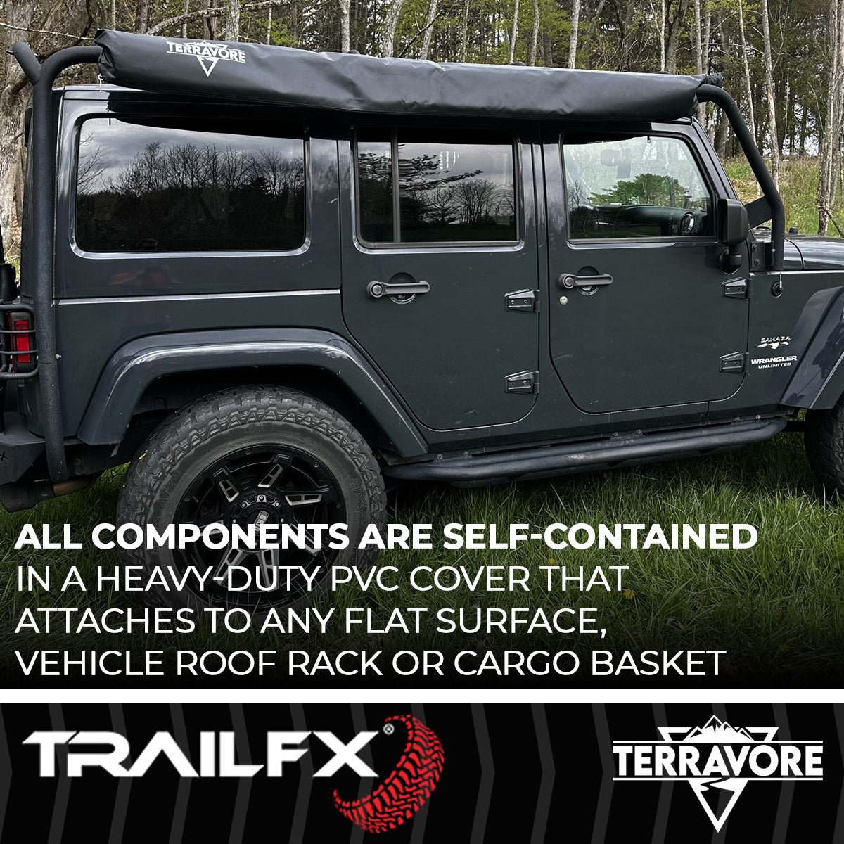 TrailFX Portable Awning - Manual, 6-1/2 Foot Length x 6-1/2 Foot Extension, With (AWN001)