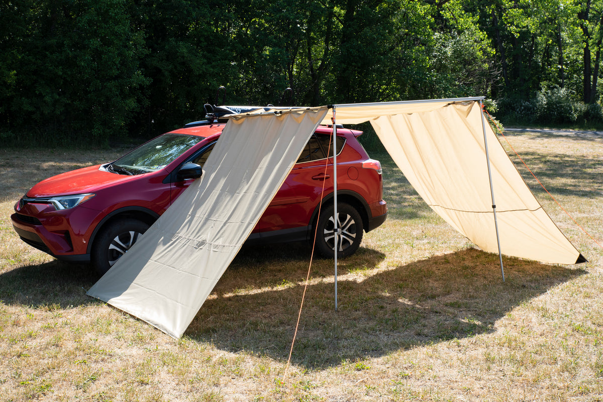 TrailFX Portable Awning - C-Channel Mount, With Anchor Stakes/ Storage Bag/ Tie Down (AWN005)
