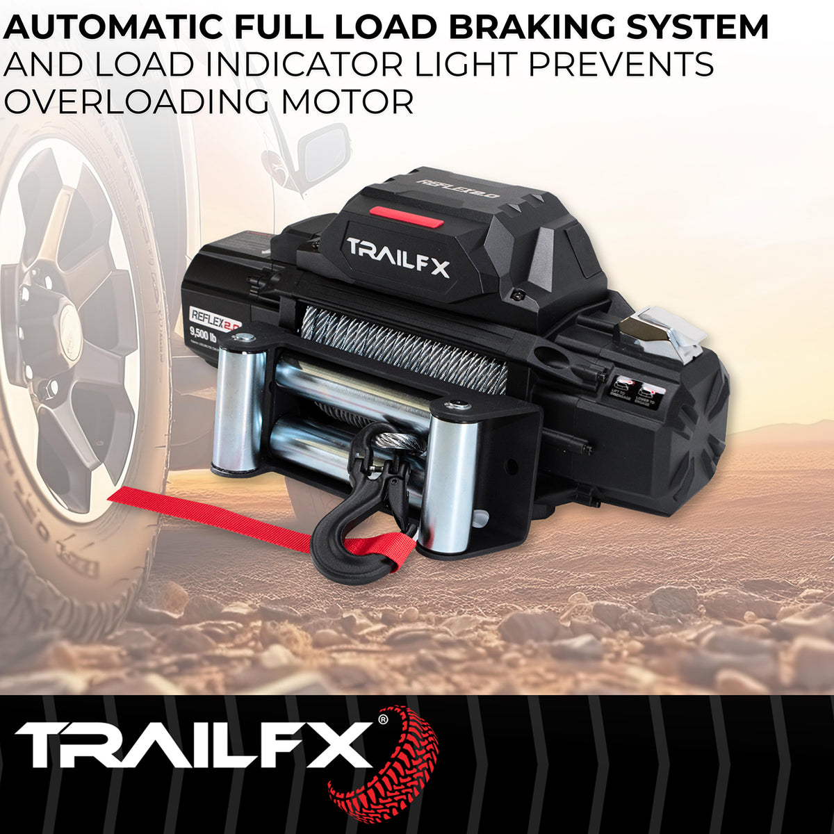 TrailFX Winch - 12 Volt Electric, 9500 Pound Line Pull Capacity, 94 Foot (WR295B)