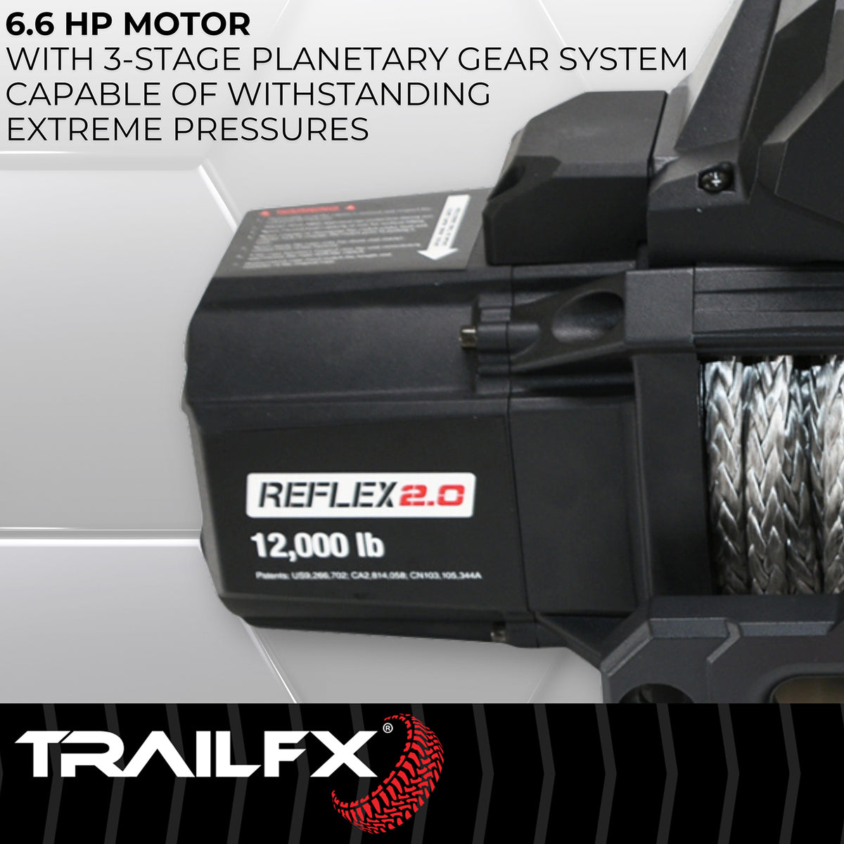 TrailFX Winch - 12 Volt Electric, 12000 Pound Line Pull Capacity, 94 Foot (WRS212B)