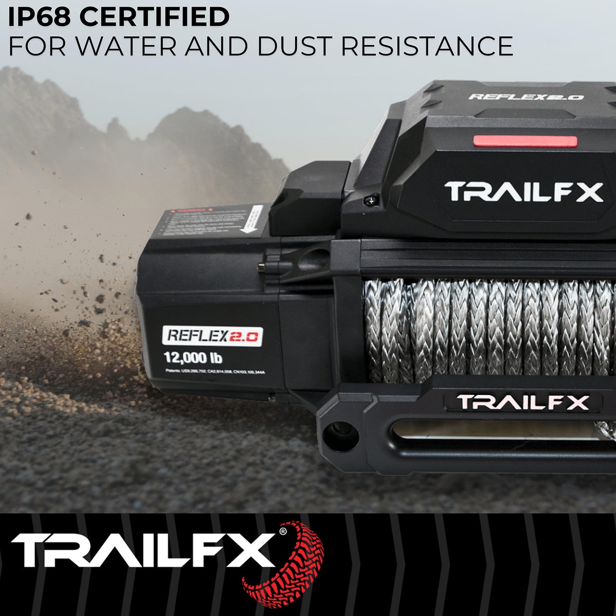 TrailFX Winch - 12 Volt Electric, 12000 Pound Line Pull Capacity, 94 Foot (WRS212B)