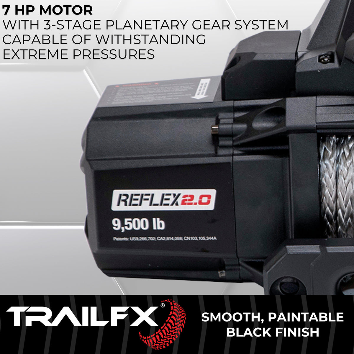 TrailFX Winch - 12 Volt Electric, 9500 Pound Line Pull Capacity, 94 Foot (WRS295B)