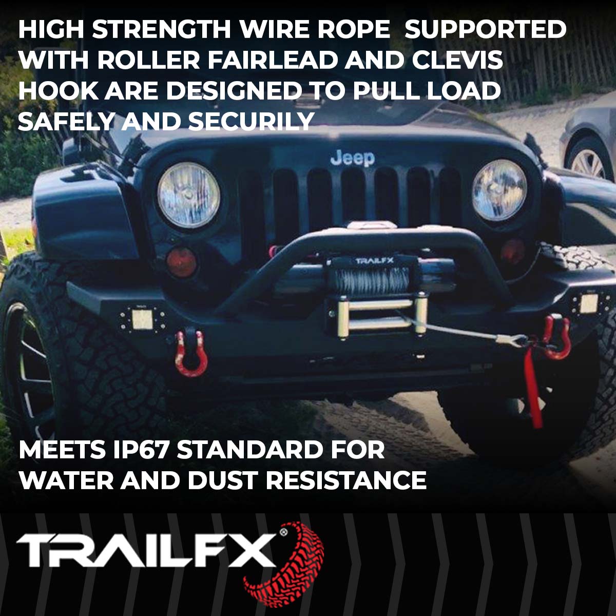 TrailFX Winch - 12 Volt Electric, 9500 Pound Line Pull Capacity, 94 Foot (WXV95B)
