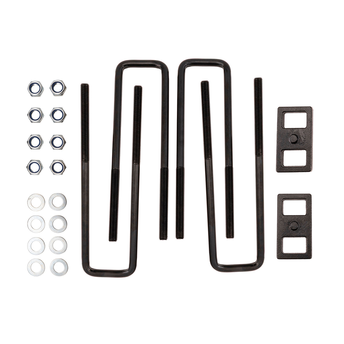 TrailFX Suspension Leaf Spring Block Kit For Chevrolet Silverado 3500 HD, GMC Sierra 3500 HD - With Two Rear Blocks/ Four U-Bolts/ Hardware (BUG04)