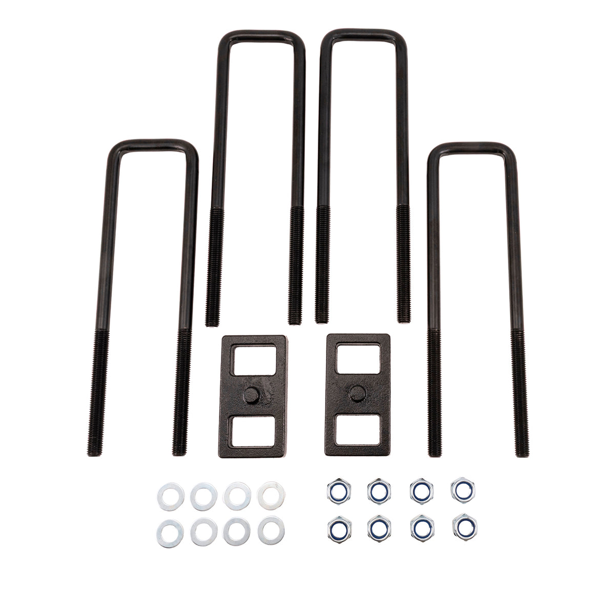 TrailFX Suspension Leaf Spring Block Kit For Chevrolet Silverado 3500 HD, GMC Sierra 3500 HD - With Two Rear Blocks/ Four U-Bolts/ Hardware (BUG04)