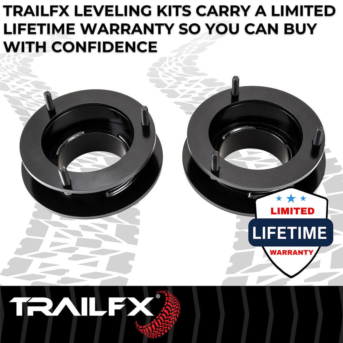 TrailFX Suspension Leveling Kit For Dodge, Ram Trucks - 1-3/4 Inch Lift, Upper Coil Spring Spacers, Steel, With (D20LL8)