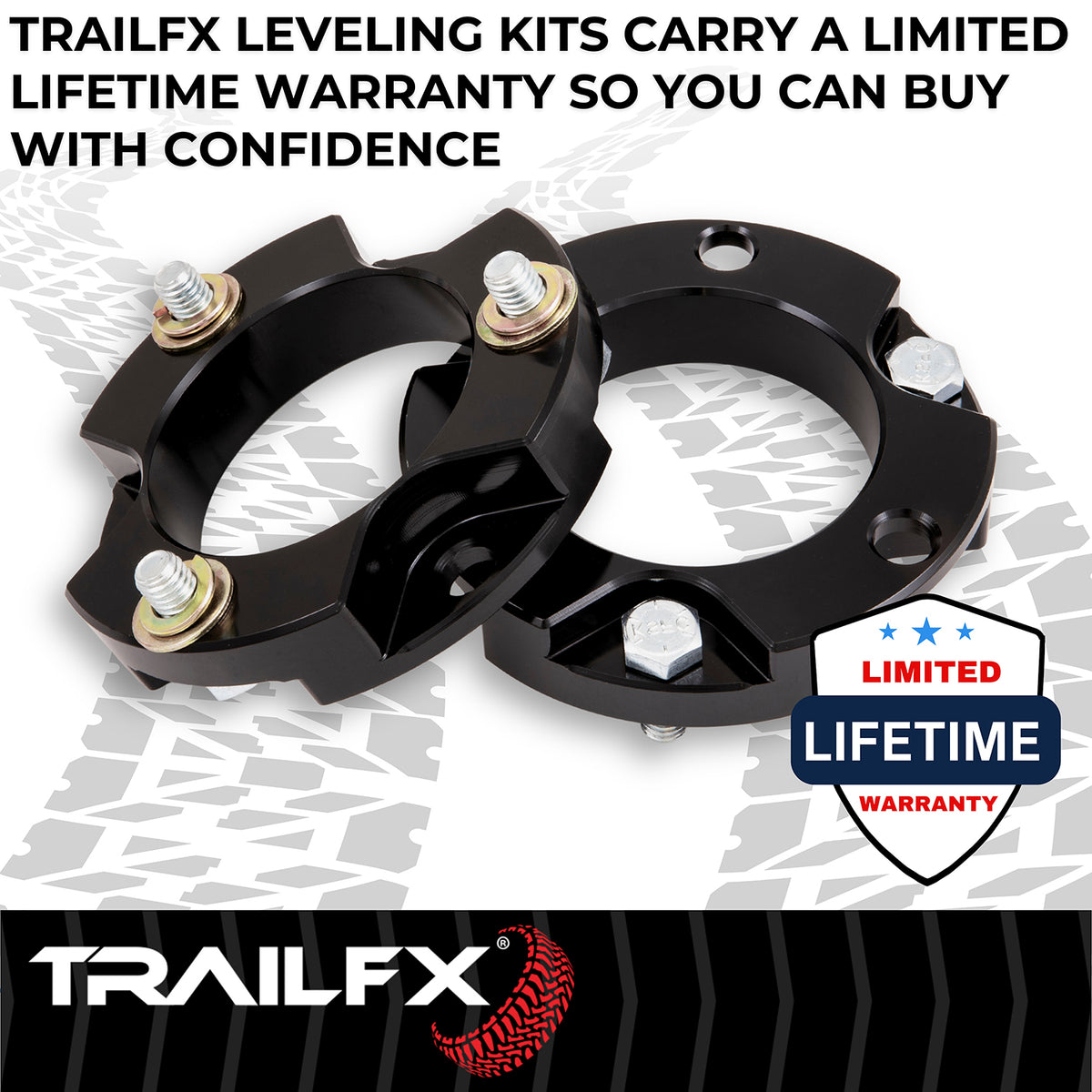 TrailFX Suspension Leveling Kit For Ford Bronco - 1-1/2 Inch Lift, Strut Assembly Spacers, With Spacers/ (F15LL3)