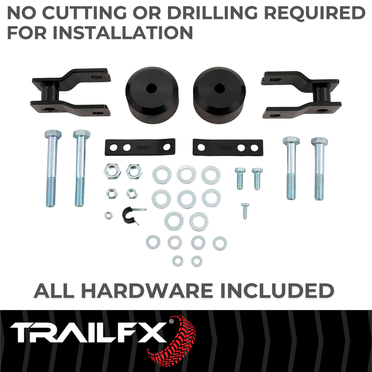 TrailFX Suspension Leveling Kit For Ford F-250 Super Duty, Ford F-350 Super Duty - Coil Spring Spacers, With Spacers/ Installation Hardware (F20LL4)