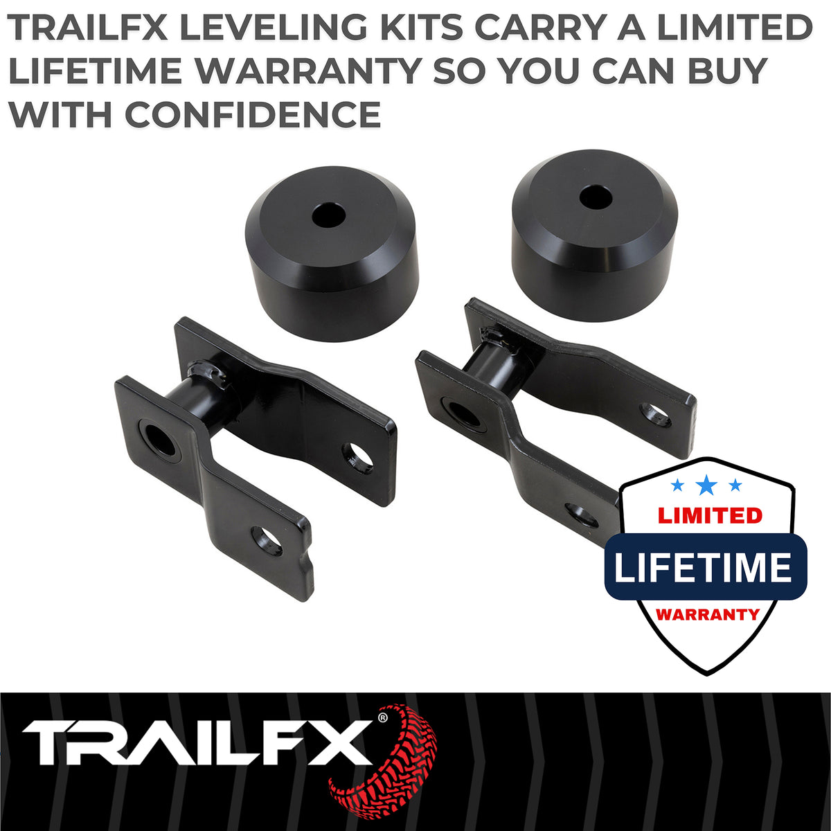 TrailFX Suspension Leveling Kit For Ford F-250 Super Duty, Ford F-350 Super Duty - Coil Spring Spacers, With Spacers/ Installation Hardware (F20LL4)