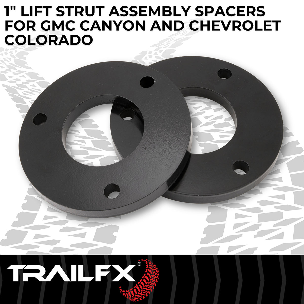 TrailFX Suspension Leveling Kit For Chevrolet Colorado, GMC Canyon - 1 Inch Lift, Upper Strut Assembly Spacers, Steel, With (G10LL1)