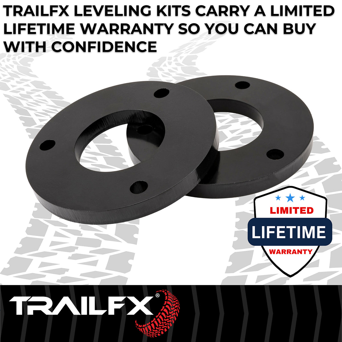 TrailFX Suspension Leveling Kit For Chevrolet Colorado, GMC Canyon - 1 Inch Lift, Upper Strut Assembly Spacers, Steel, With (G10LL1)