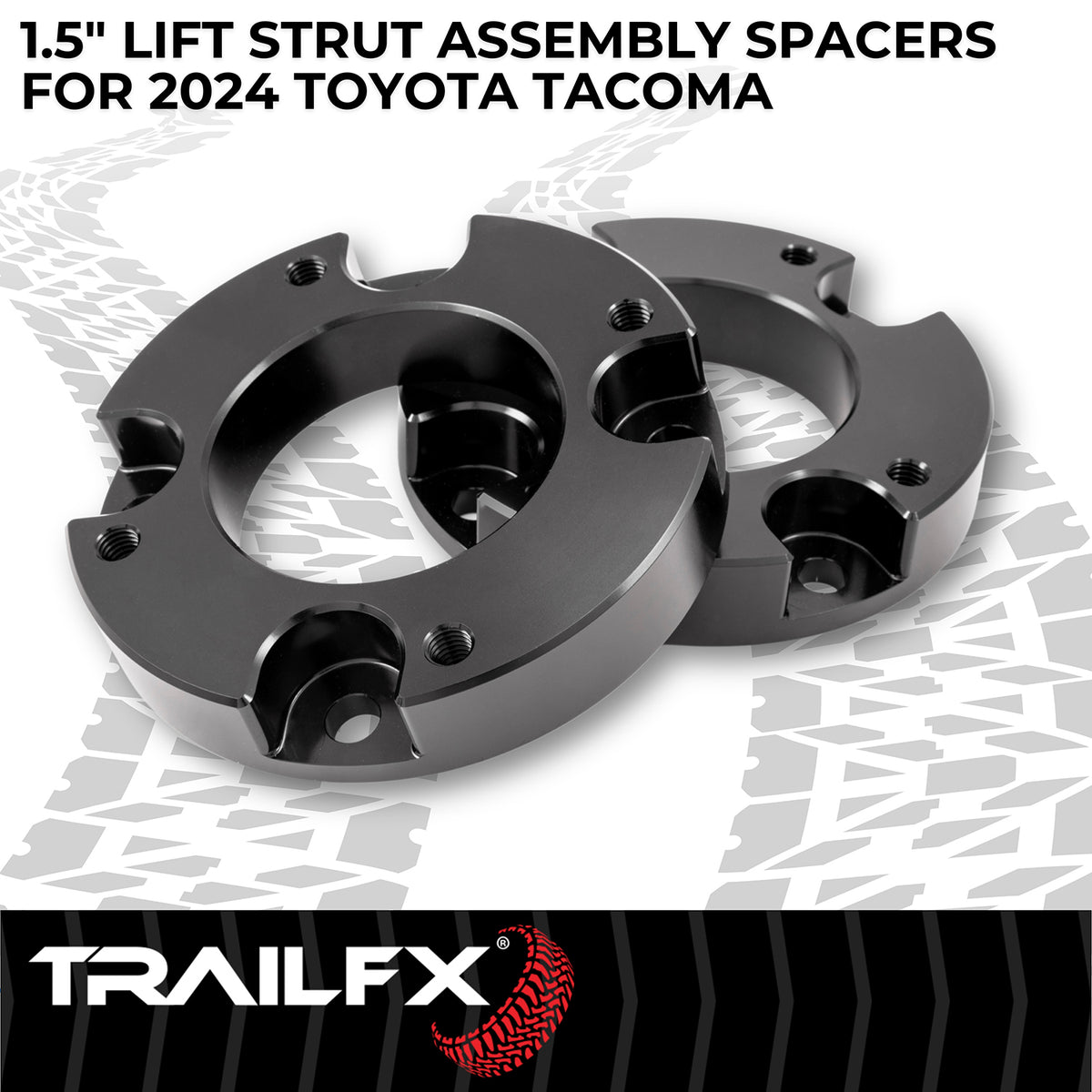 TrailFX Suspension Leveling Kit For Toyota Tacoma - 1-1/2 Inch Lift, Strut Assembly Spacers, With Spacers/ (T15LL2)