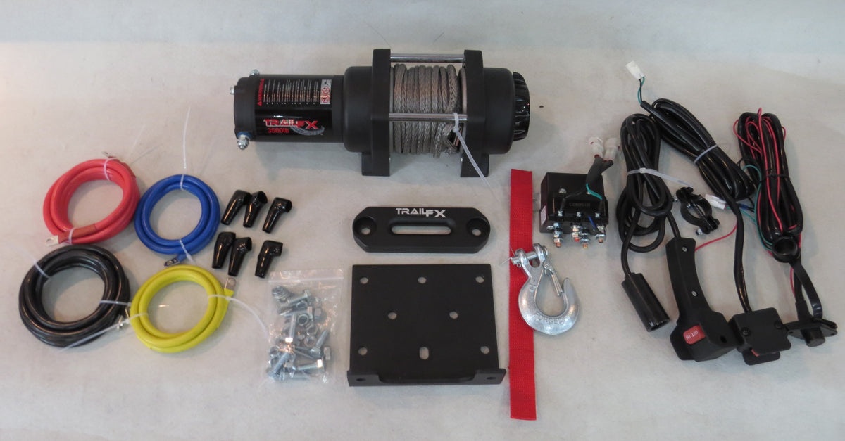 TrailFX Winch - ATV/UTV Mounted Recovery 250 Amp Electric 3500 Pound Line (WS35B)