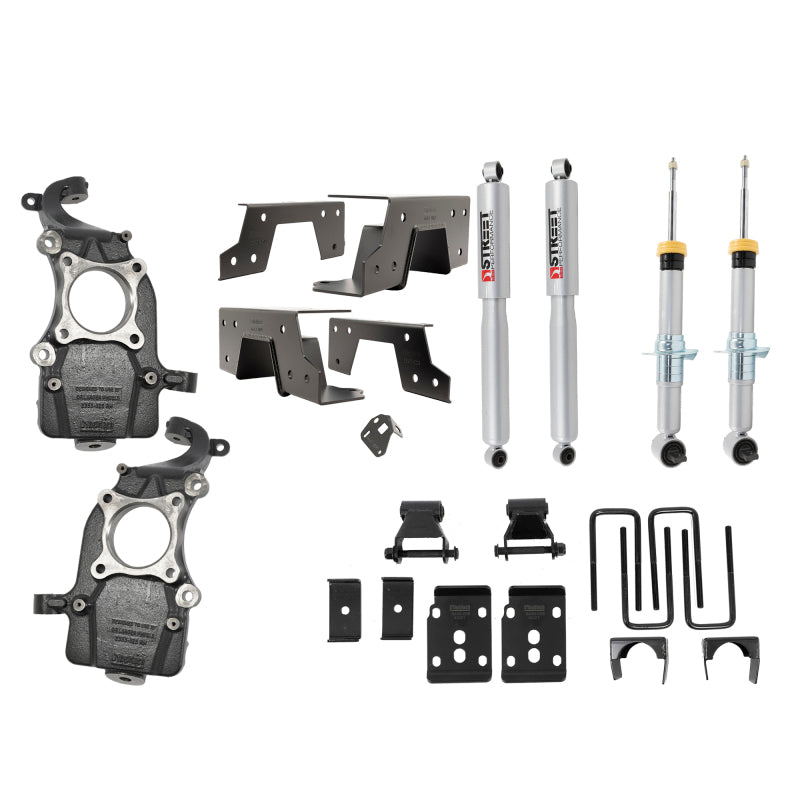 Belltech 2021+ Ford F-150 2WD 2-5.5in Front 6.5in Rear Complete Lower Kit with SP Shocks