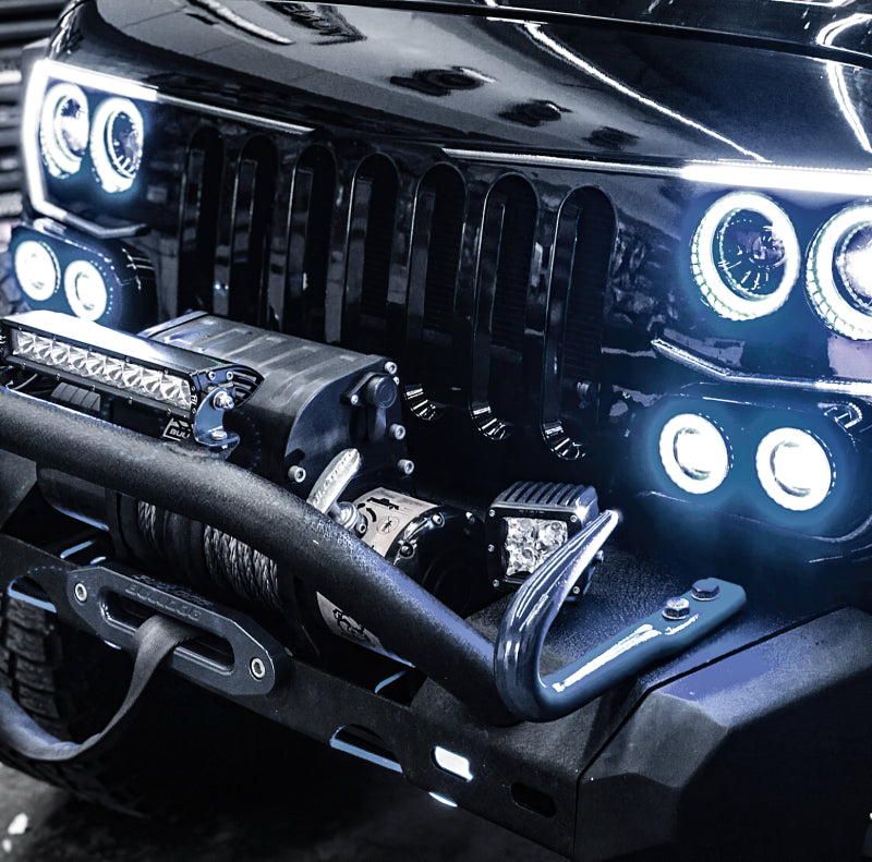 Oracle Vector Jeep Wrangler JK Grille Halo Kit - ColorSHIFT w/ BC1 Controller