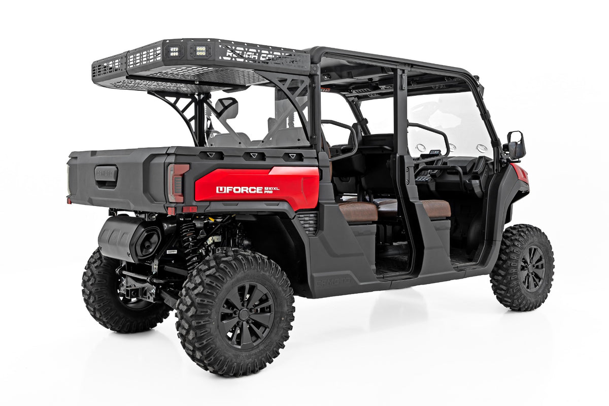 Rough Country Cargo Rack | Dual 2" Black LED Pairs | Flush Mount | CFMOTO U10 1000 PRO