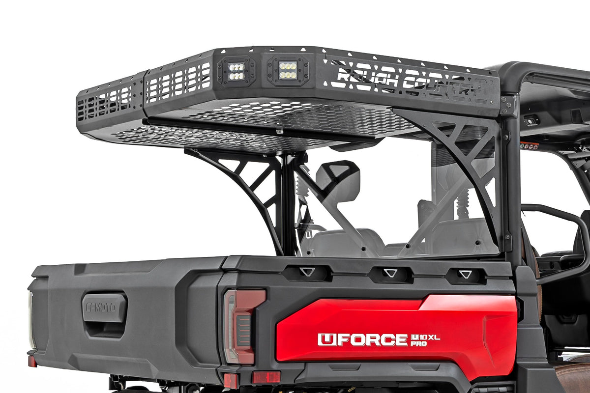 Rough Country Cargo Rack | Dual 2" Black LED Pairs | Flush Mount | CFMOTO U10 1000 PRO