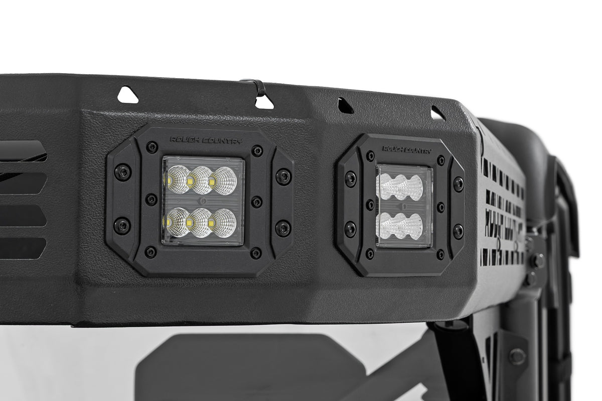 Rough Country Cargo Rack | Dual 2" Black LED Pairs | Flush Mount | CFMOTO U10 1000 PRO