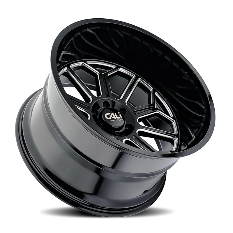Cali Off-Road 9117 Auburn 22x12 / 8x170 BP / -51mm Offset / 125.2mm Hub Gloss Black Milled Wheel