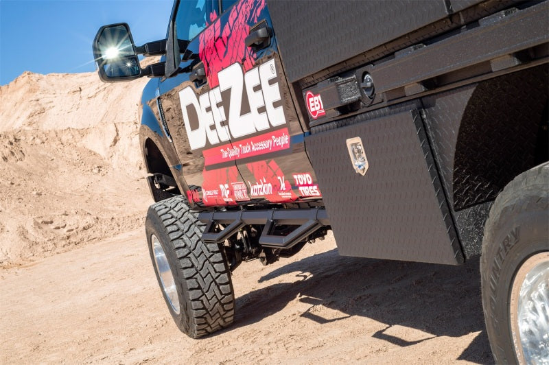Dee Zee 99-23 Chevrolet/GMC/Dodge/Ford Full Size Truck Hex Series - Crew Cab Side Steps (Txt Blk)