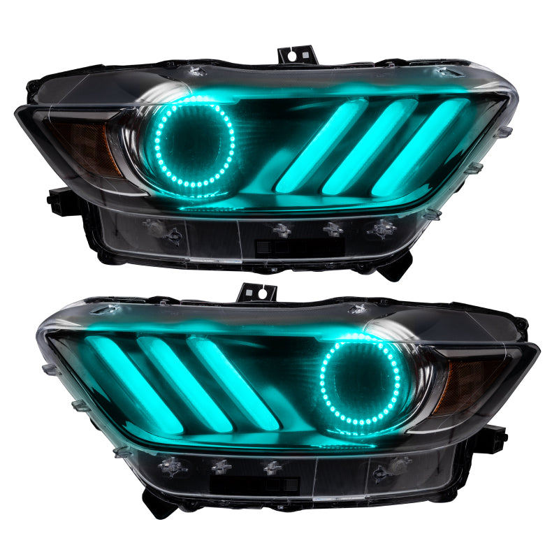 Oracle 15-17 Ford Mustang V6/GT/Shelby DRL w/ Halo Kit - ColorSHIFT w/ BC1 Controller
