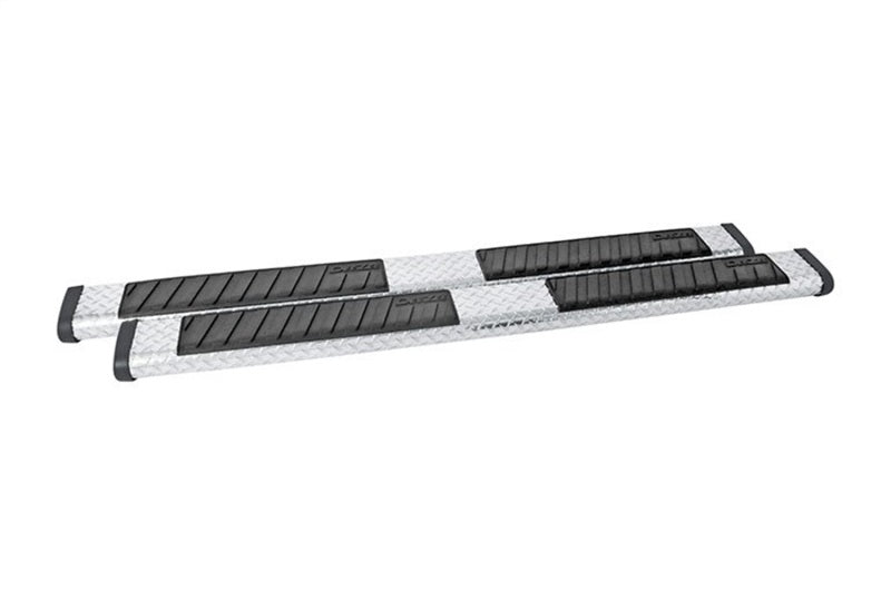 Dee Zee Universal Tubes - 6In Oval - Black Tread Aluminum (CrewCab)