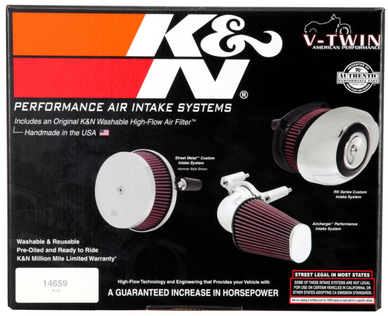 K&N Intake System for Harley-Davidson - Color (Red) - Style (Triangle) - Size (6-8)