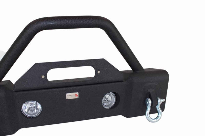 Fishbone Offroad 07-18 Jeep Wrangler JK Stubby Bumper W/Tube Guard - Black Textured Powdercoated