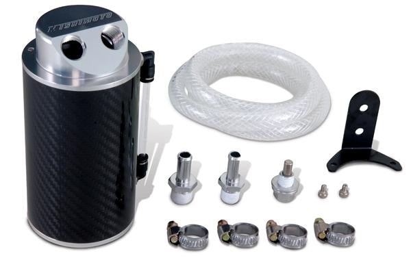 Mishimoto Large Aluminum Oil Catch Can - Wrinkle Black