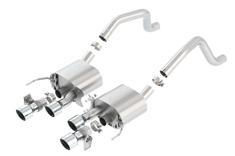 Borla 15 Chevy Corvette C7 ZO6 6.2L w/o AFM w/ NPP ATAK Quad RD RL IC Tips Center Rear Exit Exhaust