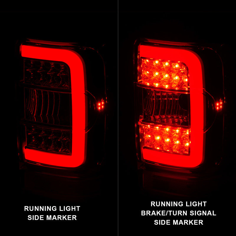 ANZO 2001-2011 Ford Ranger LED Tail Lights w/ Light Bar Chrome Housing Clear Lens