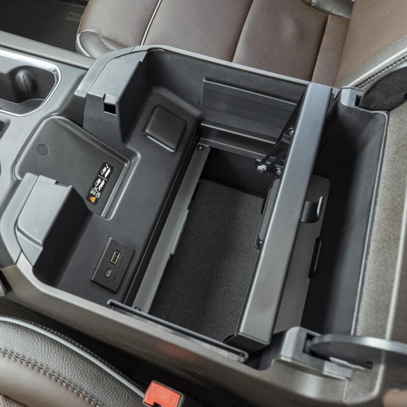 Tuffy Console Safe W/ Keyed Lock For Chevrolet Silverado W/ Wireless Charging Pad Console