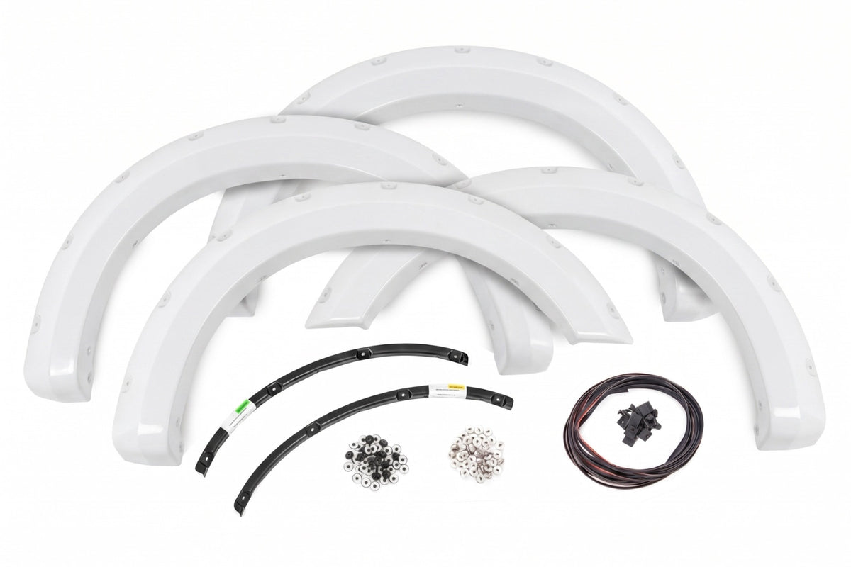 Rough Country Pocket Fender Flares | Z1 Oxford White | Ford F-250/F-350 Super Duty (23-26)