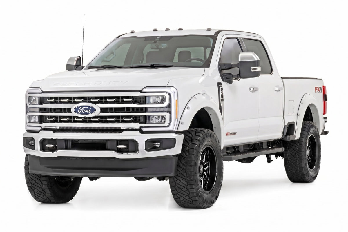 Rough Country Pocket Fender Flares | Z1 Oxford White | Ford F-250/F-350 Super Duty (23-26)