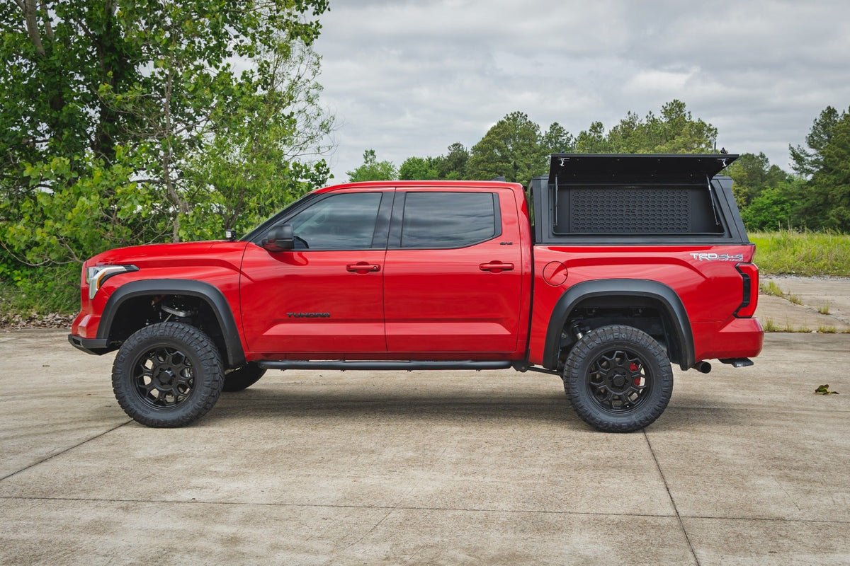 Rough Country driver-side storage bin - open detail