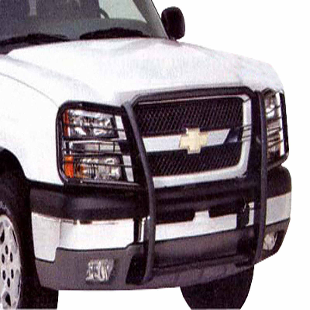 TrailFX Grille Guard For Chevrolet Avalanche 1500, Chevrolet Silverado 1500, Chevrolet Silverado 1500 Classic - Powder Coated Gloss Black Steel With Brush Guard Without (81051)