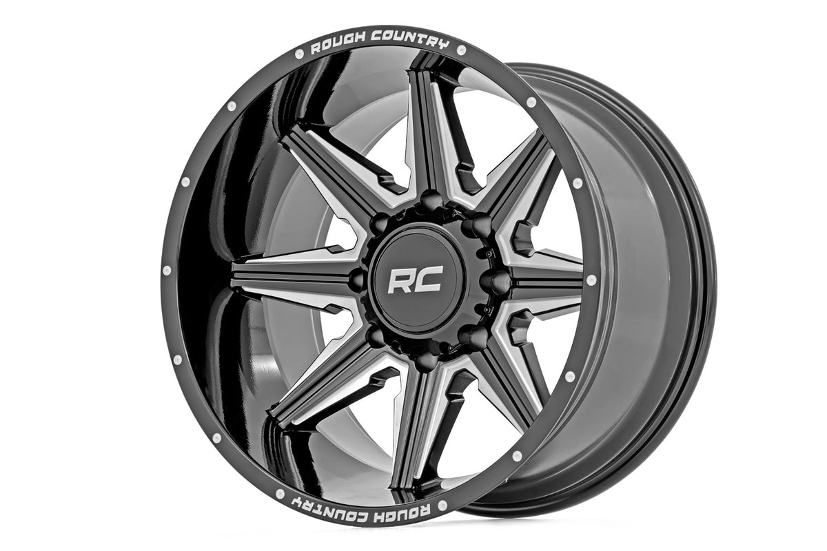 Rough Country Rough Country 91M Series Wheel | One-Piece | Gloss Black | 20x12 | 8x170 | -44mm